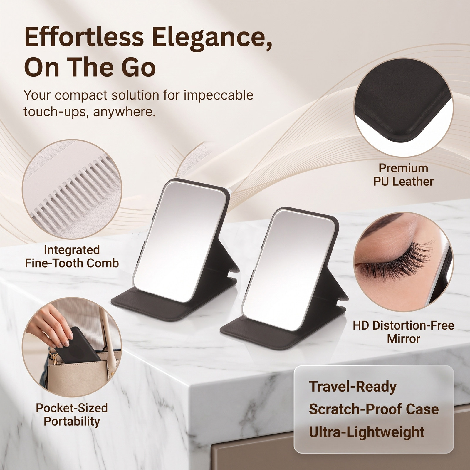 طقم مرآة مكياج مدمجة مع مشط، ق - مراجعة Beauty Makeup Vanity Set وسعره